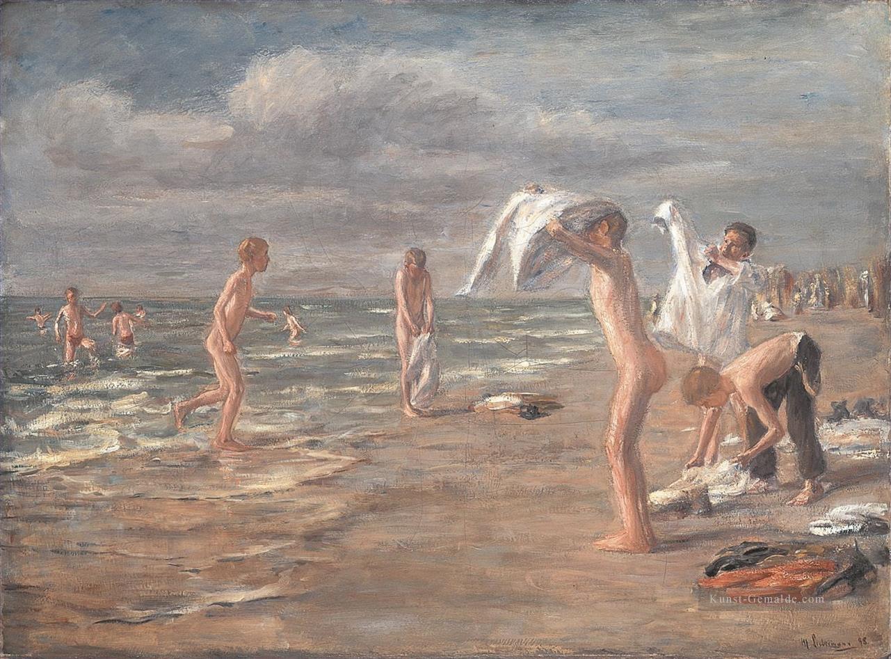Jungs baden Max Liebermann deutschen Impressionismus Ölgemälde